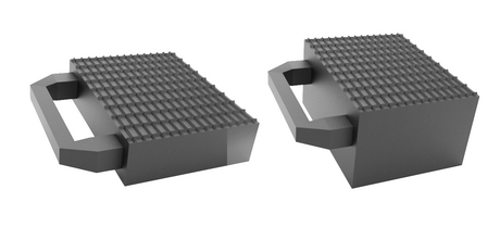 Rubber block with safety handle