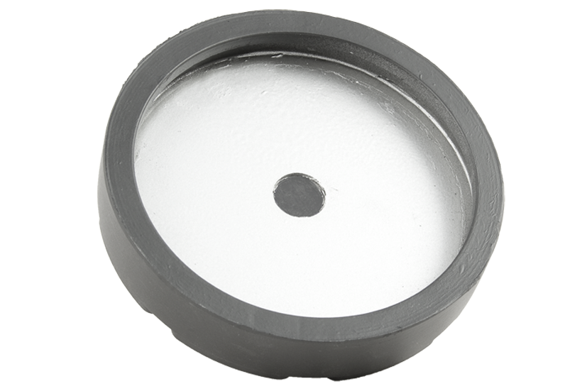 Gummiteller mit Stahlplatte passend für RAVAGLIOLI, WERTHER Hebebühnen Durchmesser 123 mm