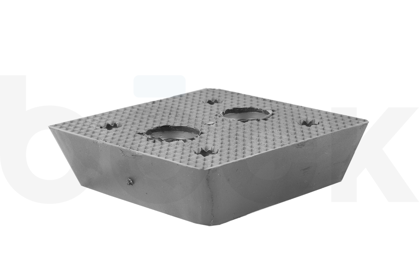 Rubber block for JAB BECKER, AUTOP universal use on scissor lifts dimensions 150 x 150 x 40 mm