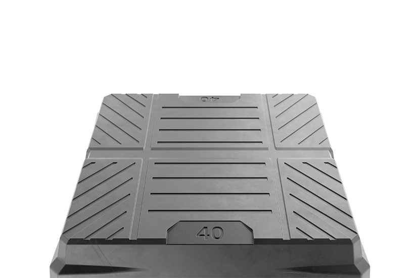 blocco in gomma per uso universale su ponti a forbice J.A.B. BECKER, AUTOP dimensione 150 x 150 x 40 mm