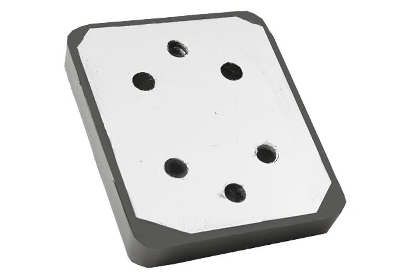 Rubber pad with steel plate suitable for BISHAMON lifts dimensions 112 x 92 x 16 mm