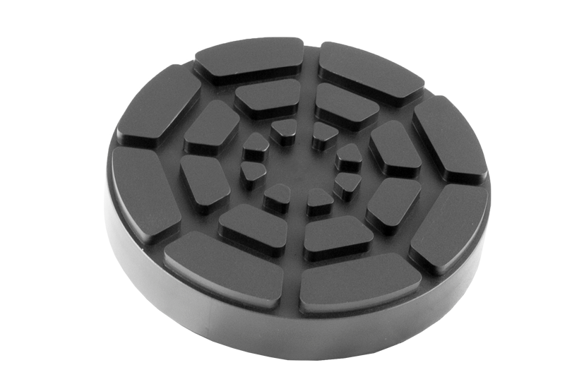 Vorderansicht des Artikels COR001483, eines runden schwarzen Gummitellers mit Gummilippe zum Überstülpen über den Tragteller.