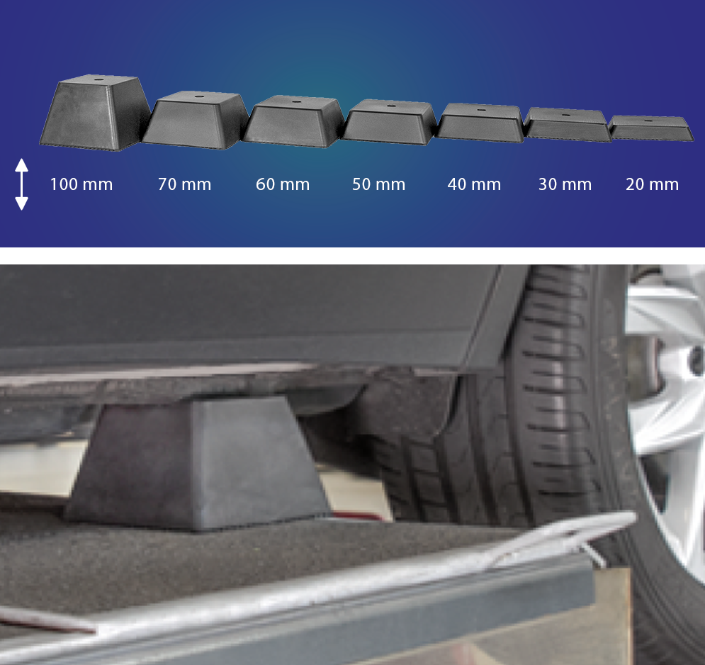 Pyramid blocks for use on scissor lifts and post inground with flat li ...