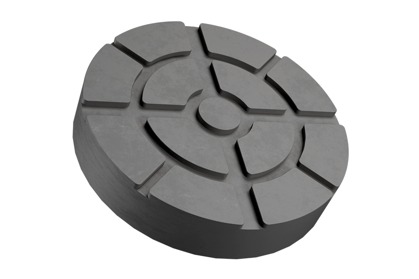 Rubber pad with steel plate suitable for RAVAGLIOLI, WERTHER lifting platforms diameter 123 mm