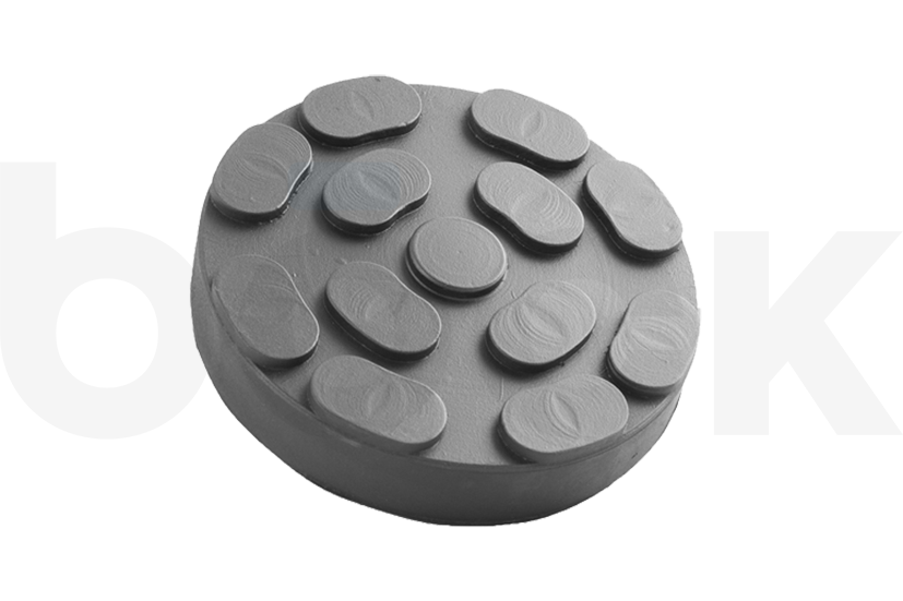 Tampon en caoutchouc avec plaque en acier adaptée aux élévateurs RAVAGLIOLI, SIRIO, SPACE diamètre 100 mm