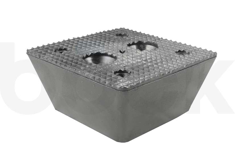 Gummiklotz für J.A.B. BECKER, AUTOP universelle Verwendung auf Scherenhebebühnen Abmessung 150 x 150 x 70 mm