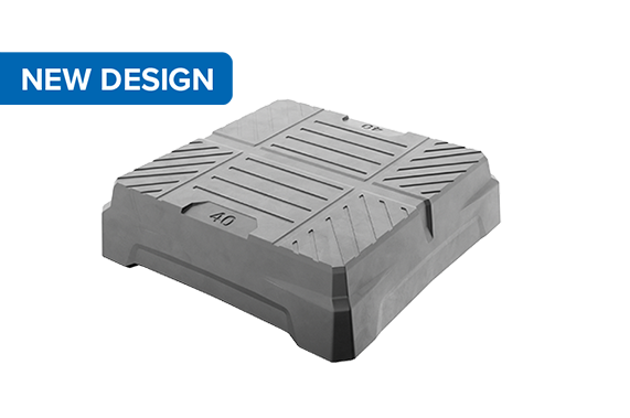 blocco in gomma per uso universale su ponti a forbice J.A.B. BECKER, AUTOP dimensione 150 x 150 x 40 mm