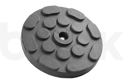 Tampon en caoutchouc avec plaque en acier adaptée aux élévateurs JAB BECKER, ATH, HOFMANN, HERRMANN, JOHN BEAN, SNAP-ON diamètre 120 mm