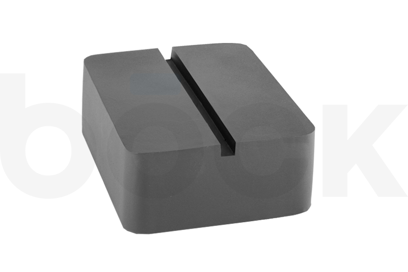 Gummiklotz für universelle Verwendung auf Scherenhebebühnen Abmessung 120 x 100 x 50 mm mit Nut für sicheres Anheben des Fahrzeuges