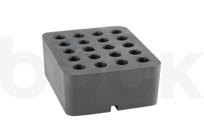 Rubber block for universal use on scissor lifts, dimensions 120 x 100 x 50 mm with groove for safe lifting of the vehicle