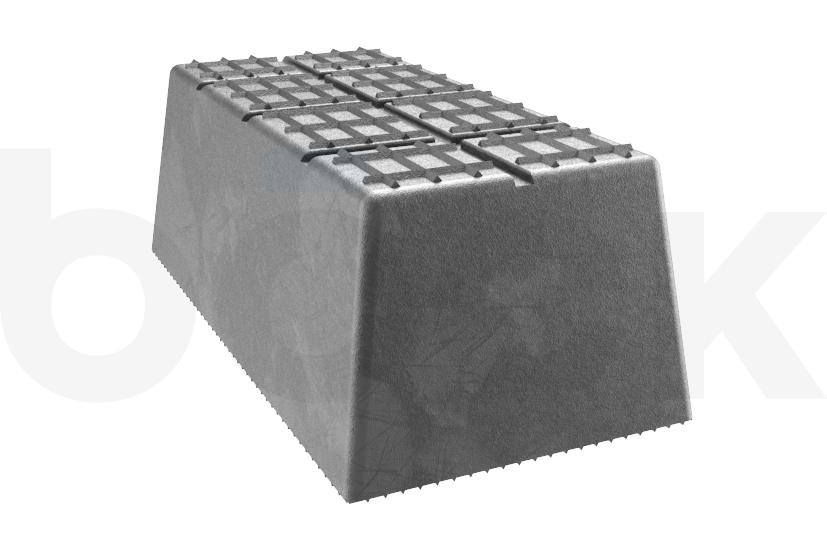 Rubber block for ZIPPO universal use on scissor lifts dimensions 200 x 100 x 70 mm