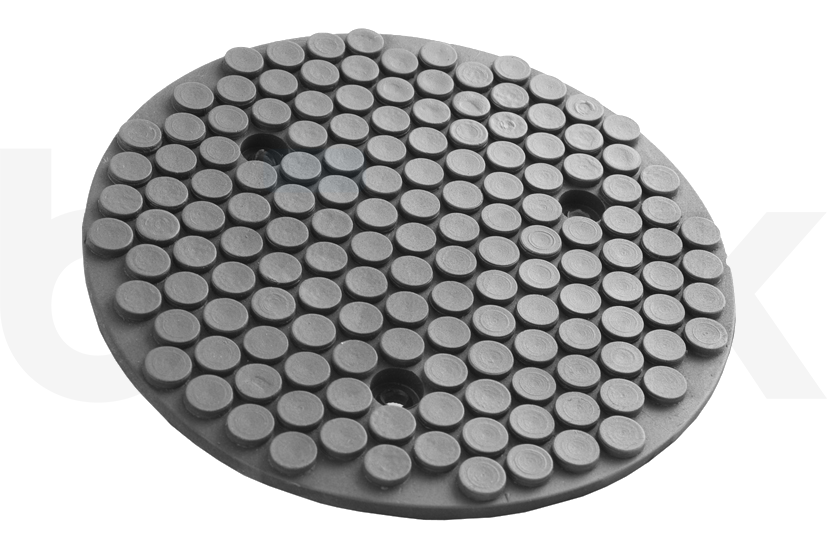 Tampon en caoutchouc avec plaque en acier adaptée aux élévateurs STENHOJ diamètre 158 mm