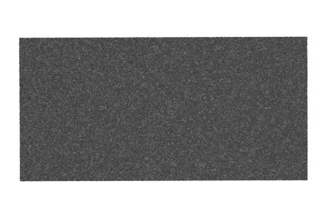 Draufsicht einer schwarzen, rechteckigen Ausgleichsplatte (Artikelnummer AP-ZEZ.1000.500.H50-OG) für Achsvermesshebebühnen, hergestellt aus verpresstem Gummimaterial mit poröser Oberfläche, ohne Griffloch.