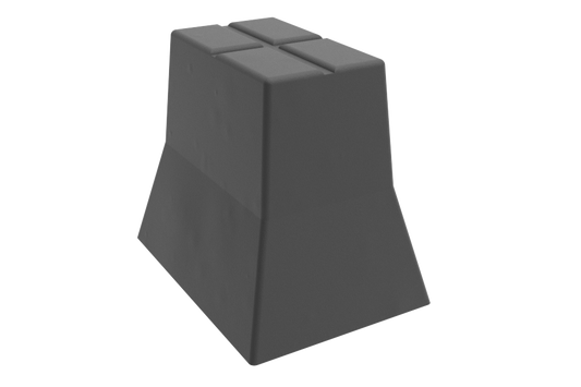 Rubber block for electric and hybrid vehicles for scissor lifts dimensions 140 x 100 x 120 mm