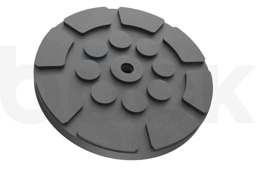 Tampon en caoutchouc adaptée aux plates-formes élévatrices principalement chinoises d'un diamètre de 160 mm