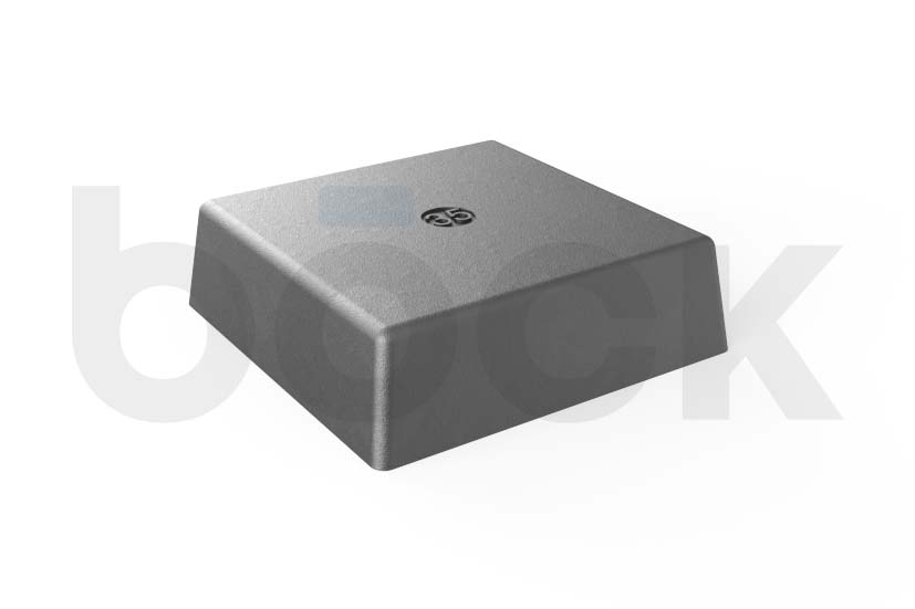Rubber block with magnet for universal use on scissor lifts, dimensions 120 x 120 x 35 mm